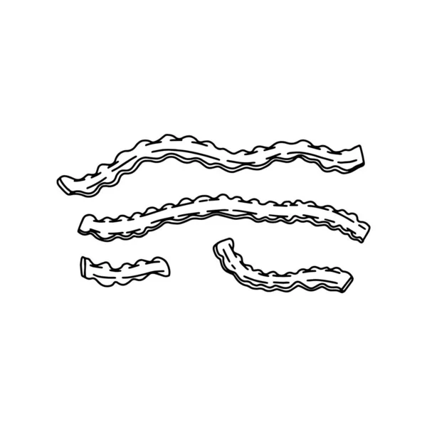 Italiaanse gedroogde pasta mafaldine, met de hand getekend vector illustratie geïsoleerd. — Stockvector