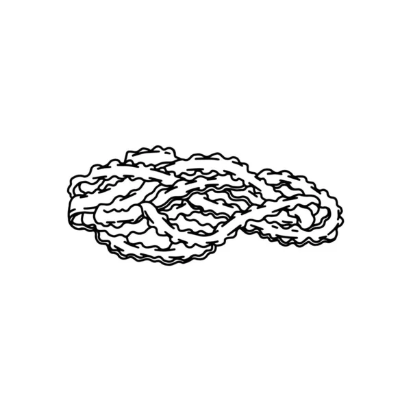 Vařené italské těstoviny mafaldine, ručně kreslený skica vektor ilustrace izolované. — Stockový vektor