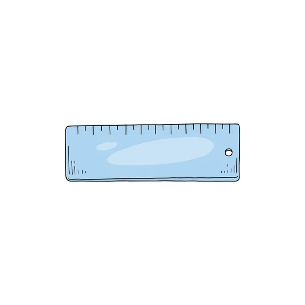 Régua com escala - instrumento de papelaria educacional para medição de comprimento. — Vetor de Stock