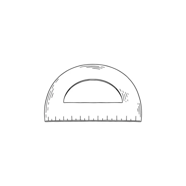 Geometrisk gradskiva linjal eller mäta instrument vektor illustration isolerad. — Stock vektor