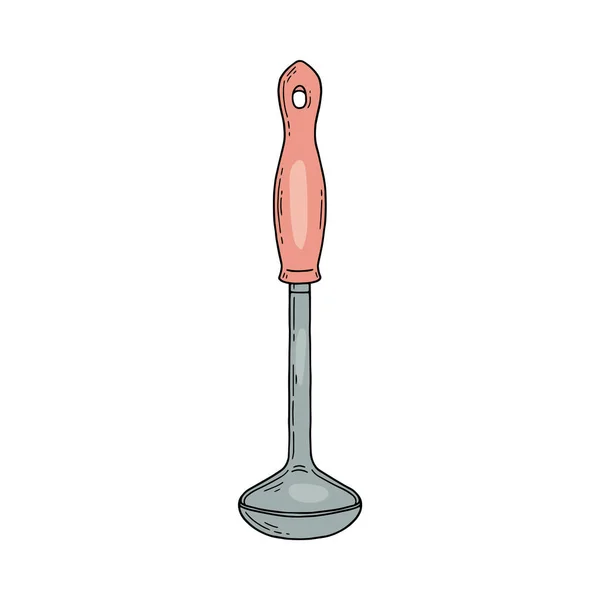 Cuchara de sopa o cuchara cuchara icono o símbolo, dibujo vector ilustración aislado. — Archivo Imágenes Vectoriales