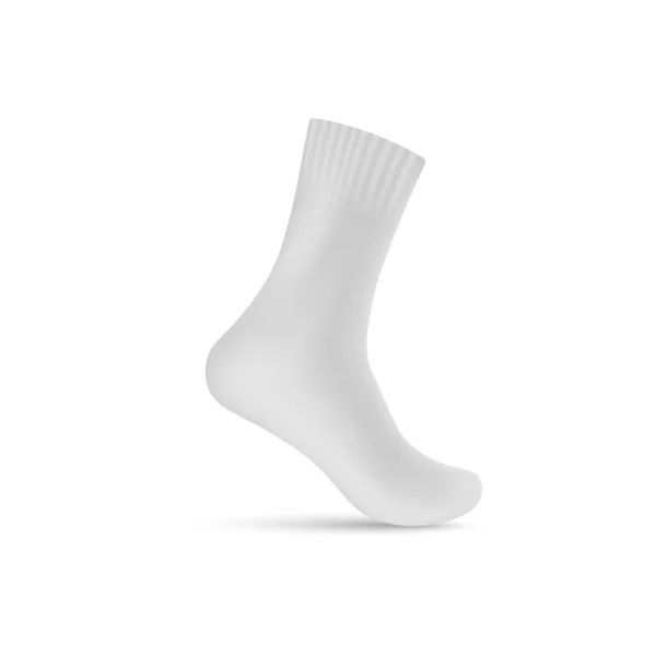 人体模型腿上的短空白袜子现实矢量图解孤立. — 图库矢量图片