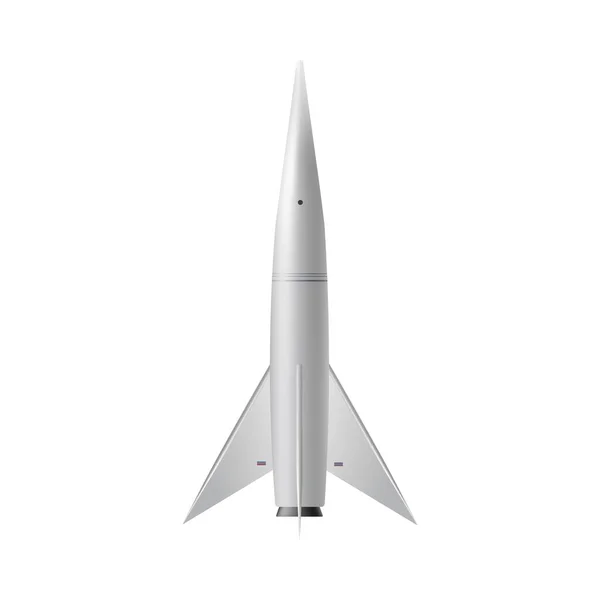 Space Shuttle oder Rakete Vorlage, 3D realistische Vektorabbildung isoliert. — Stockvektor