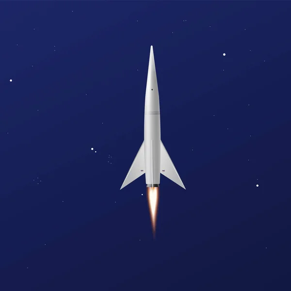 Space Shuttle startet Rakete ins All, realistische Vektorillustration. — Stockvektor