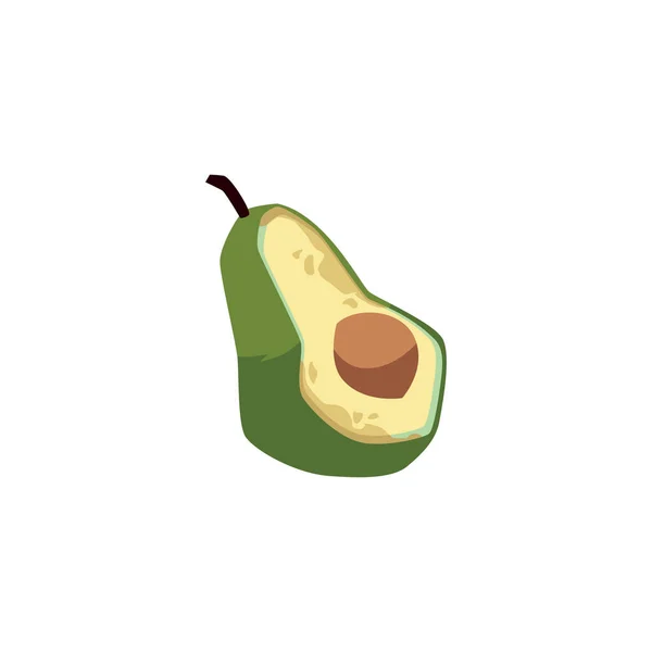 Half bedorven avocado met schimmel, schimmels, bacillen in platte vector illustratie — Stockvector