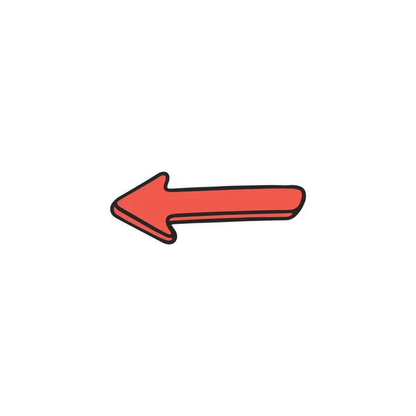 Señal o marca de navegación de flecha, ilustración vectorial dibujada a mano aislada. — Archivo Imágenes Vectoriales