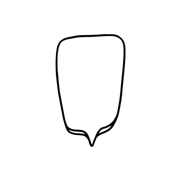 Blank white speech balloon, cloud in sketch vector illustration isolated. — Vetor de Stock