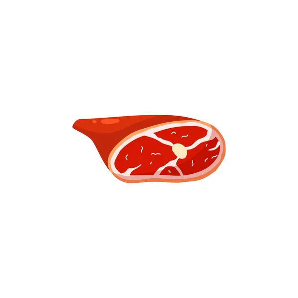 Pork, lamb or beef, ham, rich in protein for complete vitamin nutrition in flat — Vetor de Stock