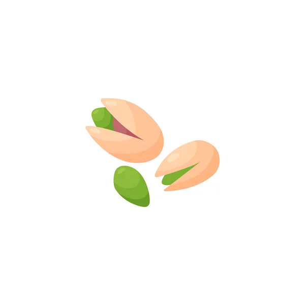 Pistachio nut whole, salted snack. Pistachios green seed, isolated on white background. Nut sketch vector illustration. — Stock vektor