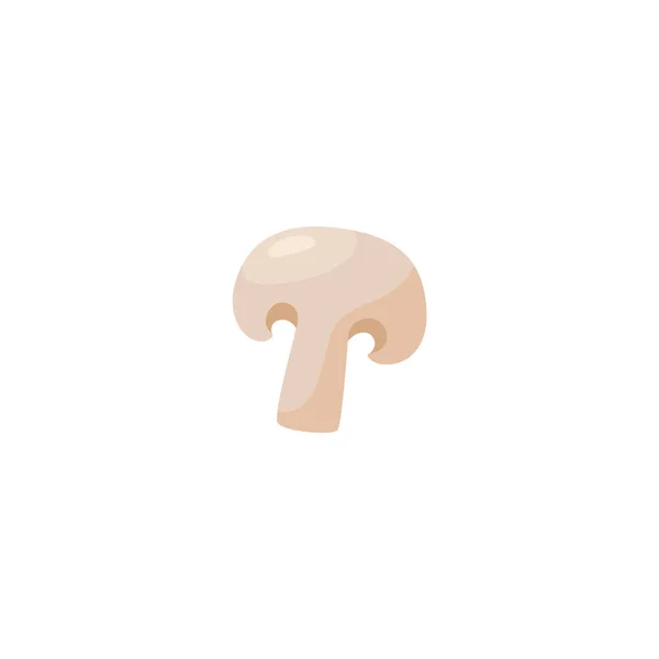 Champignon mushroom cartoon vector drawing. White mushroom for salad and sauce cooking. Vector element isolated. — стоковый вектор