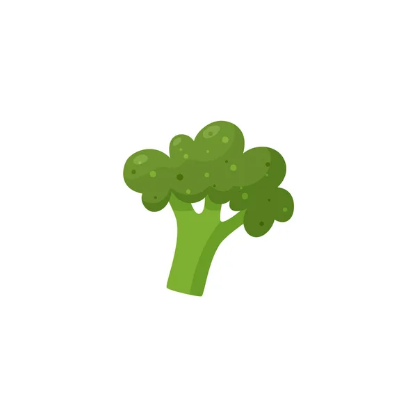 Broccoli vector icon colored. Green brocoli vegetable for healthy meal, isolated. Cartoon food illustration. — Image vectorielle