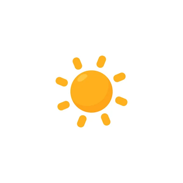 Icono de vector de dibujos animados Sun. Rayos de luz naranja, ilustración aislada. Logotipo de pronóstico del verano o tiempo. — Archivo Imágenes Vectoriales