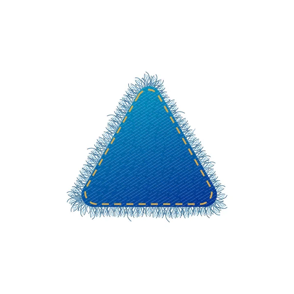 Triangle delta denim shape template, realistic vector illustration isolated. — Vetor de Stock