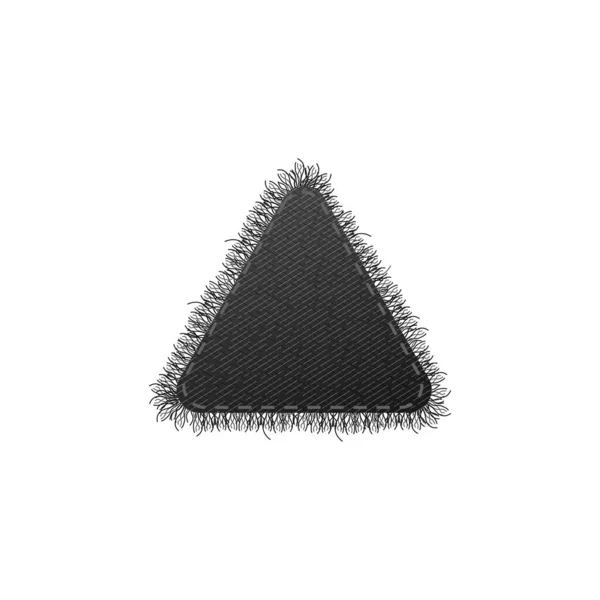 Triangle black denim patch template, realistic vector illustration isolated. — Vetor de Stock