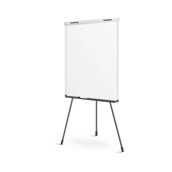 Blank flip chart for offices or classrooms, realistic vector illustration isolated on white background. — Stock vektor