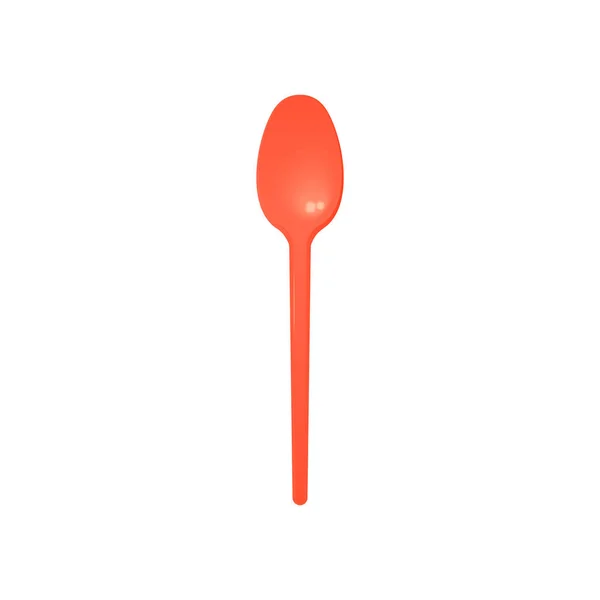 Plastic cutlery spoon for soup or ice cream, realistic vector illustration isolated on white background. — Vetor de Stock