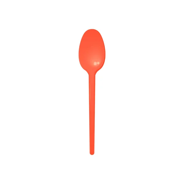 Plastic cutlery spoon for soup or ice cream, realistic vector illustration isolated on white background. — 스톡 벡터