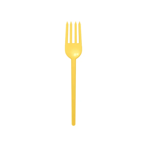 Realistic disposable fork for picnic or takeaways, vector illustration isolated on white background. — Stockový vektor