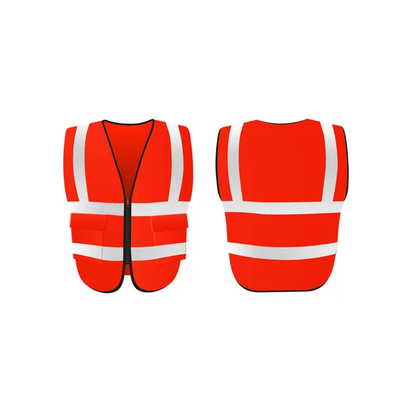 Fire warden safety vest or jacket realistic vector illustration isolated. — Stok Vektör