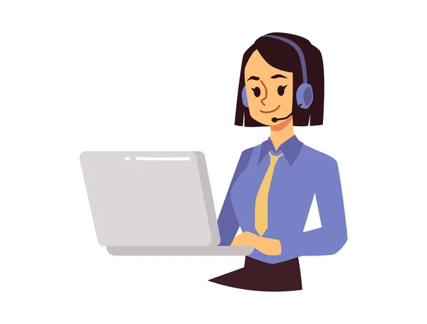 Kobieta operator obsługi klienta lub konsultant, ilustracja wektor izolowane. — Wektor stockowy