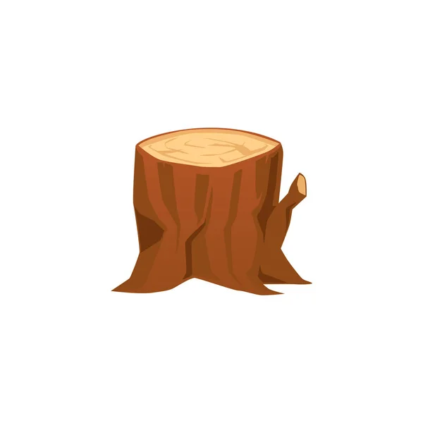 Holzstumpf Cartoon-Symbol oder Symbol, flache Vektorillustration isoliert. — Stockvektor