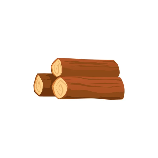 Cut tree trunks lying in heap, cartoon flat vector illustration isolated. — Stock Vector