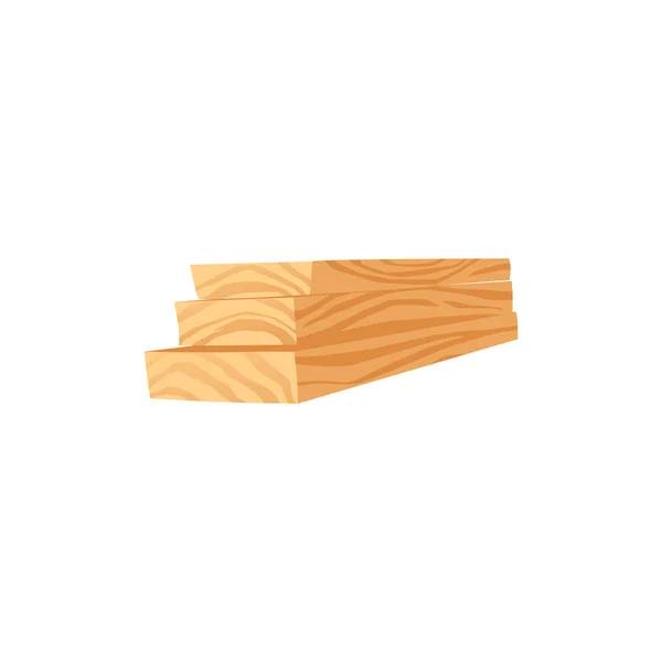 Tablones de madera o carpintería que yacen en la pila, ilustración de vectores planos aislados. — Vector de stock