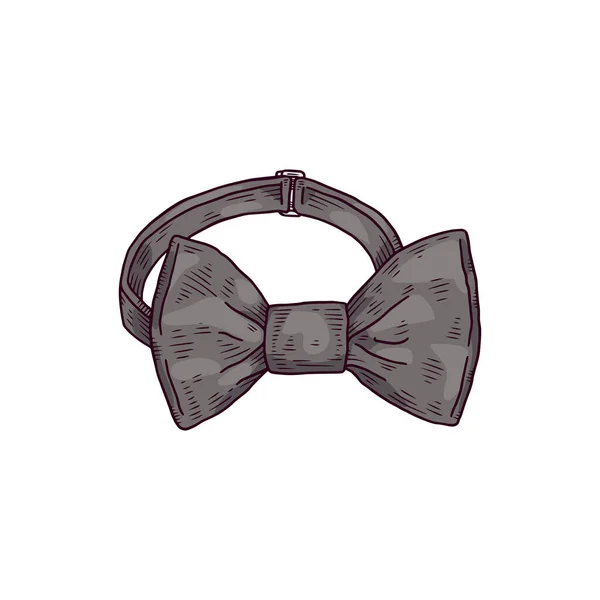 Elegant bow tie for men in hand drawn sketch style, vector illustration isolated on white background. — Stock Vector