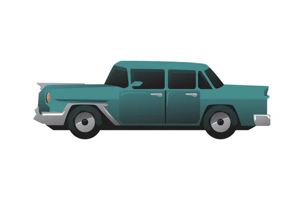 Coche cubano clásico en estilo plano, ilustración vectorial aislada sobre fondo blanco. — Vector de stock