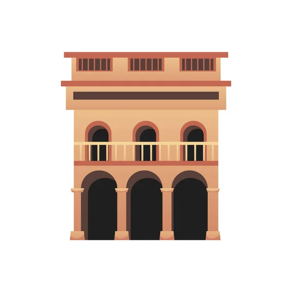 Cuba koloniale architectuur gebouw platte cartoon vector illustratie geïsoleerd. — Stockvector