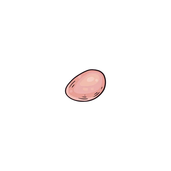 Perle sous-marine ou bille de gemme dans le style croquis coloré, illustration vectorielle isolée sur fond blanc. — Image vectorielle