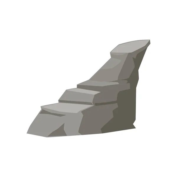 Rock with heap of sharp grey stones flat cartoon vector illustration isolated. — Stock Vector