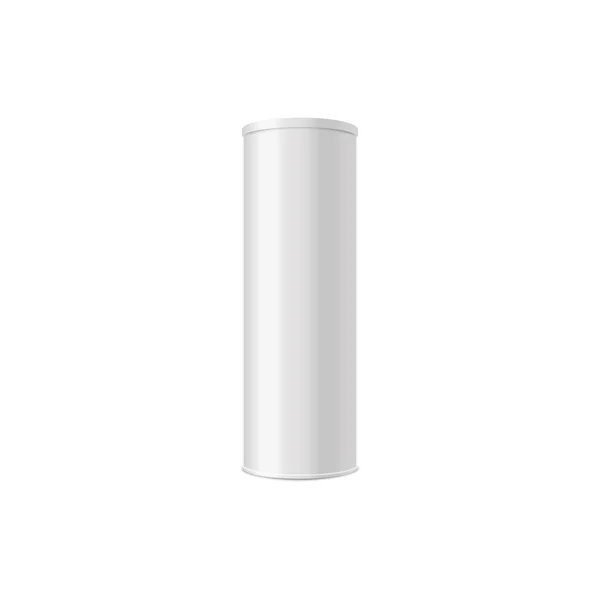 Realistische cilinder buis mockup in 3d stijl, vector illustratie geïsoleerd op witte achtergrond. — Stockvector