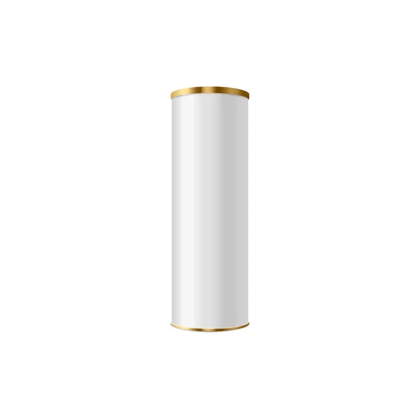 Cylindriska papprör mockup i realistisk 3D-stil, vektor illustration isolerad på vit bakgrund. — Stock vektor