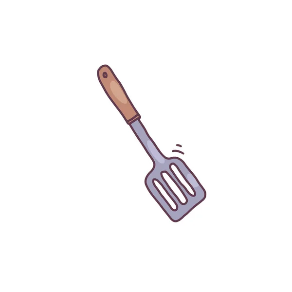 Spatule dessinée à la main pour la cuisson, illustration vectorielle de gribouillis isolée sur fond blanc. — Image vectorielle