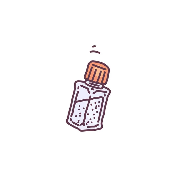 Salt shaker hand dras doodle stil färg vektor illustration isolerad. — Stock vektor