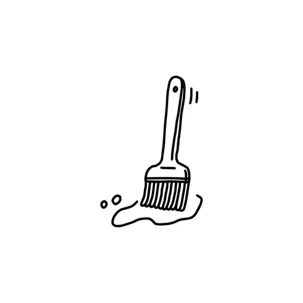 Silicone cozimento escova mão desenhado doodle ícone vetor ilustração isolado. — Vetor de Stock