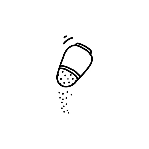 Salt eller peppar smaksättning shaker hand dras klotter vektor illustration isolerad. — Stock vektor