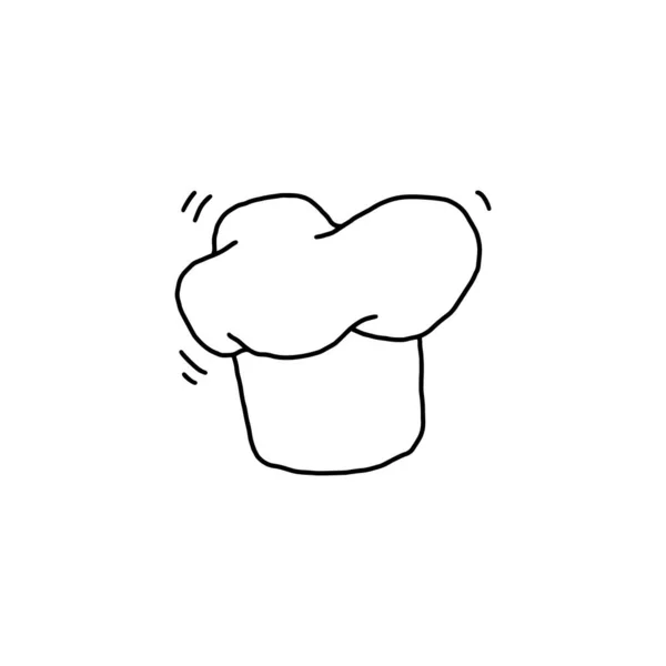Şef şapka mutfağı ve restoran logosu karalama vektör çizimi izole edildi.. — Stok Vektör