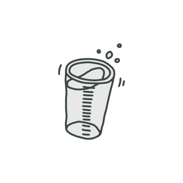 Měřící pohár pro měření složek potravin, skica vektorové ilustrace izolované. — Stockový vektor