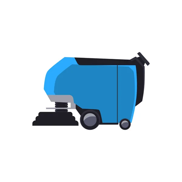 Μηχανή καθαρισμού δαπέδων ή ηλεκτρική σκούπα, επίπεδη διανυσματική απεικόνιση απομονωμένη. — Διανυσματικό Αρχείο