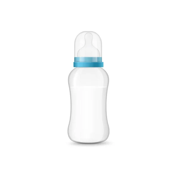 Baby Milk Bottle Feeding Newborn Baby Pacifier Nipple Plastic Cap — Stock Vector