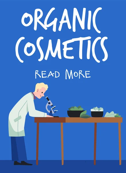 Banner Cosméticos Naturales Orgánicos Plantilla Póster Con Carácter Farmacéutico Que — Vector de stock