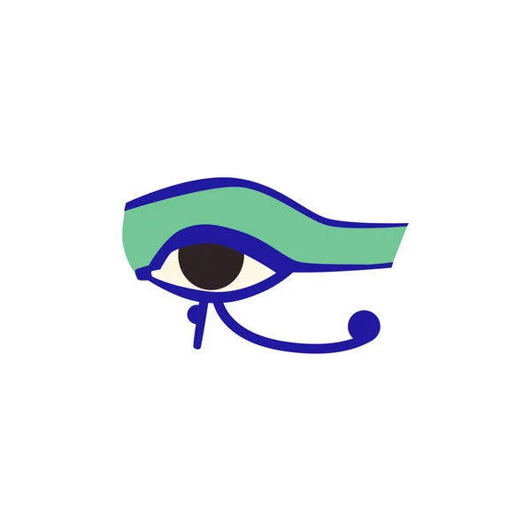 Ojo Sol Horus Antiguo Símbolo Egipcio Protección Ilustración Plana Vector — Vector de stock