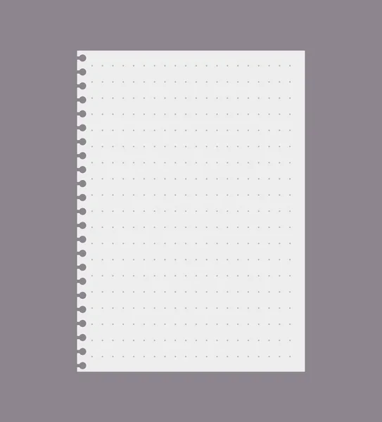 Blank Torn Page Notepad Notebook Dotted Lines Realistic Vector Mockup — Stock Vector