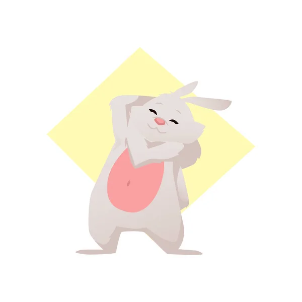 Mignon Lapin Dessin Animé Isolé Sur Fond Blanc Illustration Vectorielle — Image vectorielle