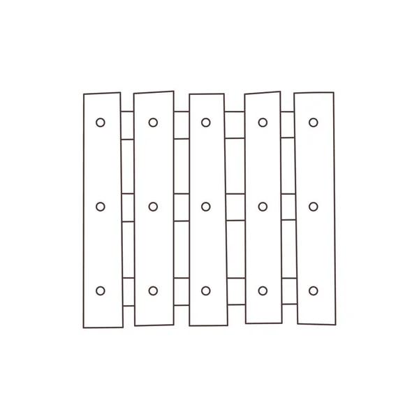 線形ベクトル図の木製パレットトップビュー 白い背景に隔離された木製ユーロパレットの技術的 エンジニアリング図面 輸送又は配送のための設備 — ストックベクタ