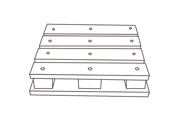 木制托盘轮廓图标 矢量图形孤立在白色背景上 用于运输 储存和保护的木托盘 仓库设备 — 图库矢量图片
