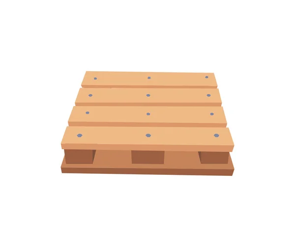 木制托盘米黄色 侧面视图 托盘用于货物运输 矢量平面插图隔离在白色背景上 木托盘 用于储存箱 — 图库矢量图片