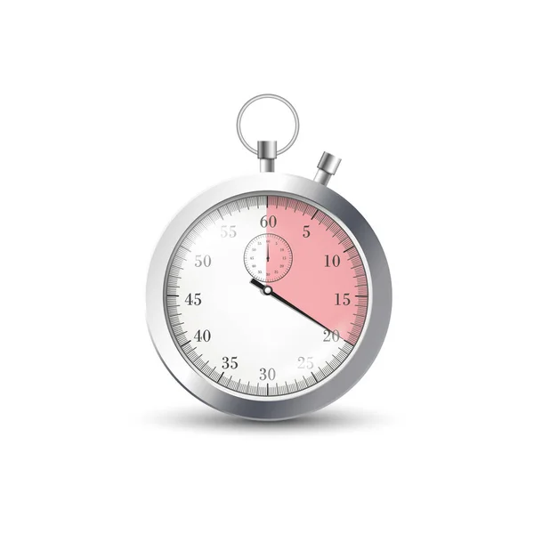 Stopwatch Gezicht Met Deadline Verlopen Tijdstempel Realistische Template Vector Illustratie — Stockvector